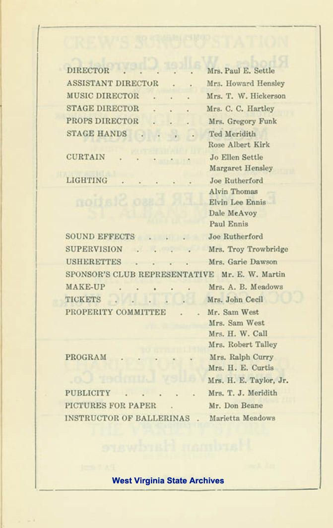 Program, Cinderella, St. Albans High School, 1955. (Ms2009-008)