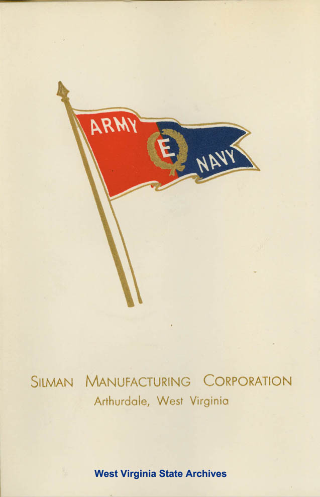 Program for Presentation Ceremonies, Army-Navy Production E Award to the men and women of the Silman Manufacturing Corporation, Arthurdale, 1945. (Ms2017-16)