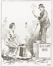 woman suffrage political cartoon