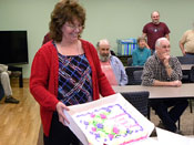 Nancy Waggoner with cake