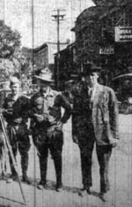 These three men are said to be miners in the unorganized fields of Logan County and operated
machine guns against the invaders. Photographs taken by R. Sylvan Wallace of the Wallace Studio,
218 1/2 Summers Street, Charleston. Charleston Gazette, 8 September 1921