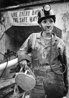 Coal miner Carol Bain. Courtesy of Charleston Newspapers.