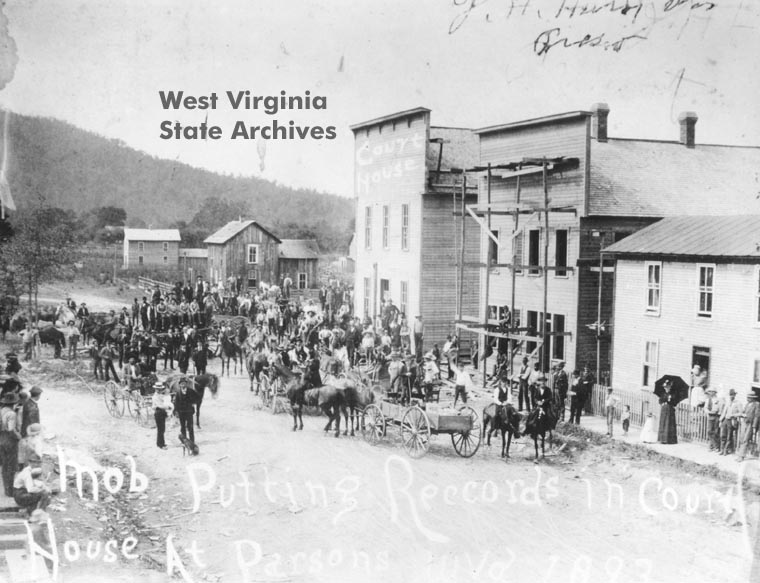 County Court records being put in courthouse at Parsons, 1893