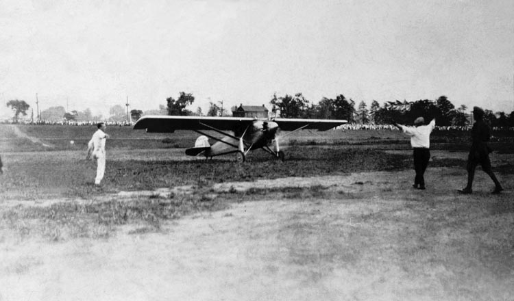 Charles Lindbergh Lands the Spirit of St. Louis at Langin Field in
Moundsville