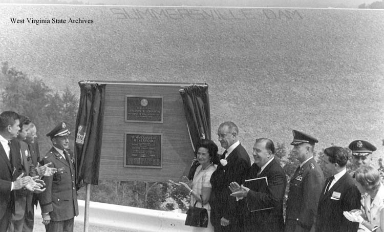 President Lyndon Baines Johnson at the dedication of the
Summersville
Reservoir