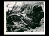 Tunnel intake during the hydroelectric power construction on the New River. View shows downstream wall of intake, west abutment, downstream retaining wall and core wall partially concreted. New-Kanawha Power Company, Hawks Nest - Gauley Junction Development No. 283.