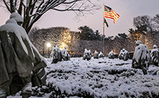 Victoria Stauffenberg's photos of the Korean War Memorial highlight the bleakness of the war's operations. National Park Service photo