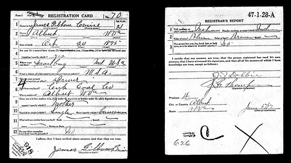 draft registration card