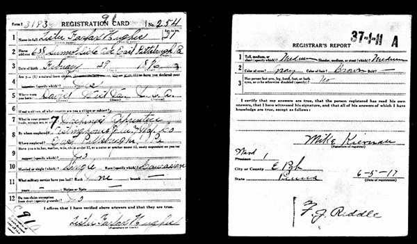 draft registration card