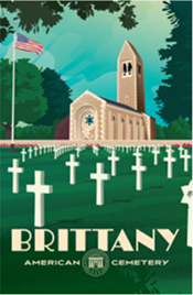 A vintage poster was created by French artist DOZ for all ABMC cemeteries and five monuments and memorials to mark ABMC's centennial. Courtesy of American Battle Monuments Commission