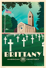 A vintage poster was created by French artist DOZ for all ABMC cemeteries and five monuments and memorials to mark ABMC's centennial. Courtesy of American Battle Monuments Commission