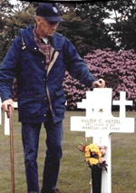 Leo Bolick at Wetzel's grave