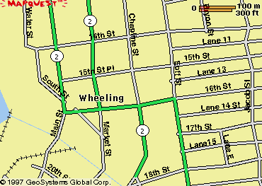 MapQuest map of Wheeilng WV